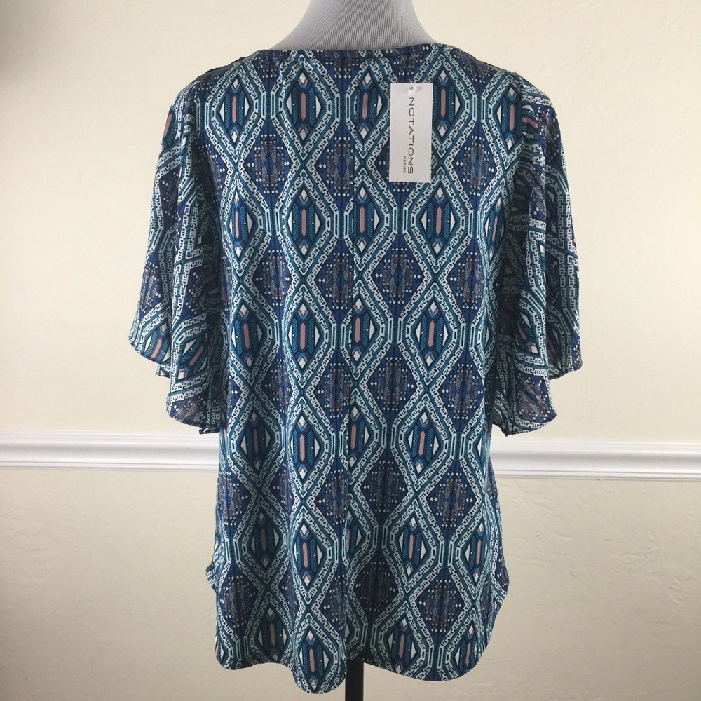 Notations Ruffled Butterfly Sleeve Top - Picture 8 of 8